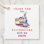 Bewerkbare Train Squared 2nd Verjaardag Dank u Lab Bedankjes Labels (Voorkant)