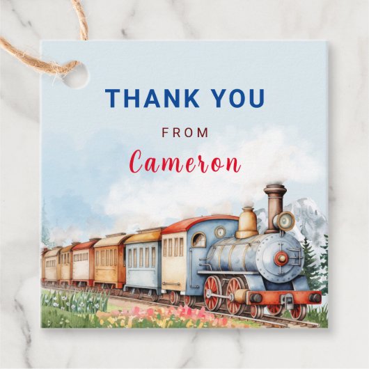 Bewerkbare Train Squared Dank u Label (Voorkant)