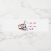 Bewerkbare trein waterfles label 2e verjaardag waterfles etiket (Enkel label)