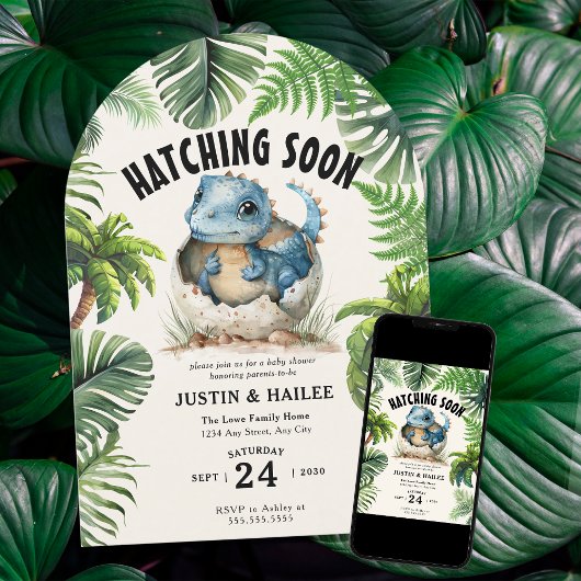 Bewerkbare Uitkomen Binnenkort Dinosaurus Baby sho Kaart