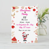 BEWERKBARE Uitnodiging Kerstfeest (Staand voorkant)