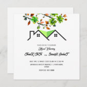 Bewerkbare Uitnodiging Voor Een House Warming Fees (Voorkant / Achterkant)