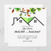 Bewerkbare Uitnodiging Voor Een House Warming Fees (Voorkant / Achterkant)