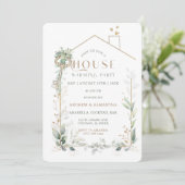 Bewerkbare uitnodiging voor een huis warming party (Staand voorkant)