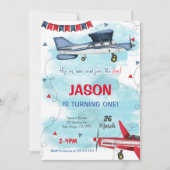 Bewerkbare uitnodiging voor het vliegtuig (Voorkant)
