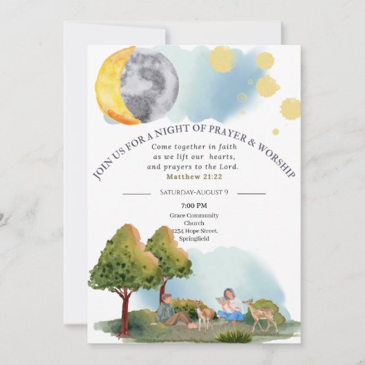 Bewerkbare uitnodiging voor Night of Prayer & Wors (Voorkant)