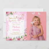 Bewerkbare uitnodiging voor vlinderfoto's (Voorkant)