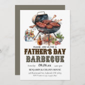 Bewerkbare Vaderdag BBQ-uitnodiging Kaart (Voorkant / Achterkant)