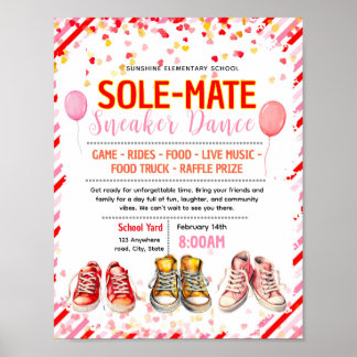 Bewerkbare valentijnssneakerdansflyer poster