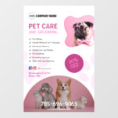 Bewerkbare vensterklemming voor dierenzorgservices raamsticker (Vel)