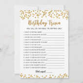 Bewerkbare Verjaardag Trivia spel Kaart (Voorkant)