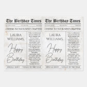 Bewerkbare Verjaardagskrant Bloemenboeket Inpakpapier Vel (Voorkant 3)