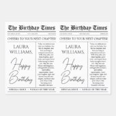 Bewerkbare Verjaardagskrant Bloemenboeket Inpakpapier Vel (Voorkant 3)