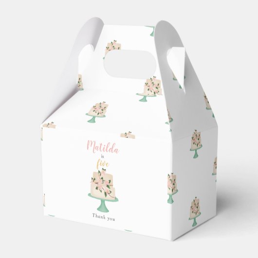 bewerkbare verjaardagstaart bedankdoosjes (Voorkant Zijde)