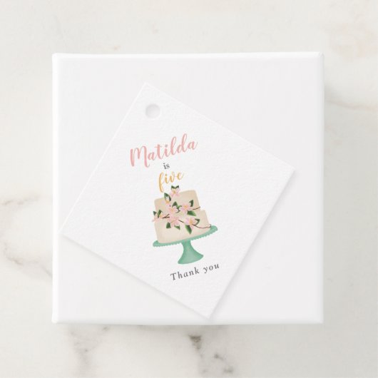 bewerkbare verjaardagstaart bedankjes labels (In situ)