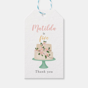 bewerkbare verjaardagstaart cadeaulabel