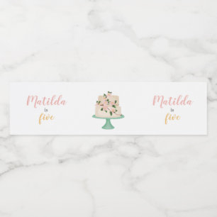 bewerkbare verjaardagstaart waterfles etiket