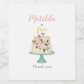 bewerkbare verjaardagstaart wijn etiket (Enkel label)