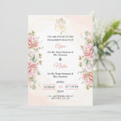 Bewerkbare Verloving Shagun Invitation Kaart (Staand voorkant)