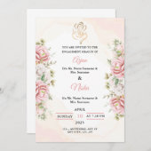 Bewerkbare Verloving Shagun Invitation Kaart (Voorkant / Achterkant)