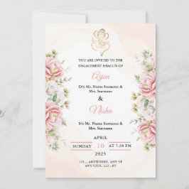 Bewerkbare Verloving Shagun Invitation Kaart