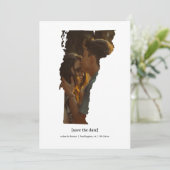 Bewerkbare Vermont Bewaar de Datum Foto Kaart (Staand voorkant)