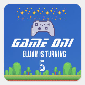 Bewerkbare Video Game Verjaardag Sticker - Game On