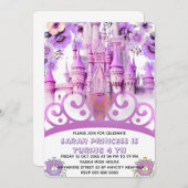 Bewerkbare Vier ooit een Princess 4th Birthday Inv Kaart (Voorkant / Achterkant)