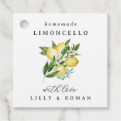 Bewerkbare vierkante Limoncello fles Bedankjes Labels (Voorkant)