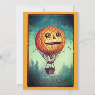 Bewerkbare vintage grappige Halloween-illustratie Feestdagenkaart