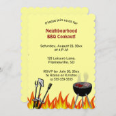 Bewerkbare Vlammen Buurt BBQ Picknick Kaart (Voorkant / Achterkant)