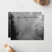 Bewerkbare volle maan Griezeltakken met raven Notitiekaartje (Voorkant / Achterkant in situ)