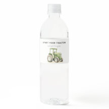 Bewerkbare Watergekleurde Groene Tractor Verjaarda