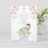 Bewerkbare Waterverf doopuitnodiging Kaart (Staand voorkant)