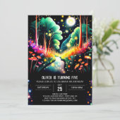 Bewerkbare Waterverf Fireflies Bossen Verjaardag Kaart (Staand voorkant)