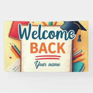 Bewerkbare Welkom Terug naar School Banner