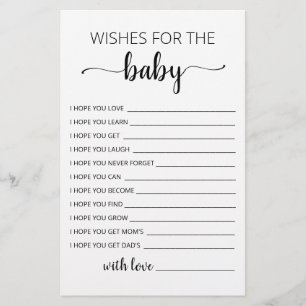 Bewerkbare wensen voor Baby shower partijkaart
