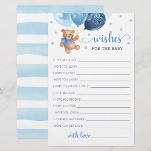 Bewerkbare wensen voor het Baby shower Teddy Bear