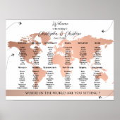 Bewerkbare Wereldkaart Zitdiagram Poster (Voorkant)