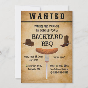 Bewerkbare Western Style Achtertuin BBQ Kaart