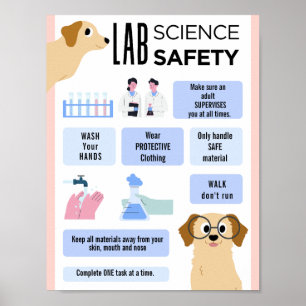 Bewerkbare wetenschap LAB Veiligheid school klaslo Poster