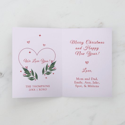 BEWERKBARE Winternachten Vintage Kerst Kaart (Binnen)