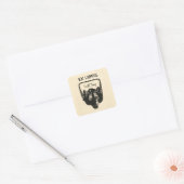 Bewerkbare Wolf Head Ex Libris Vierkante Sticker (Envelop)