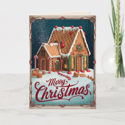 BEWERKBARE  Xmas Vier-pagina kerst Kaart (Voorkant)