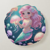 Bewerkbare Zeemeermin & Kwal Ronde Kussen (Achterkant)