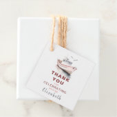 Bewerkbare zeilboot gekwadraat gunst/dank u Label (In situ)