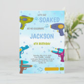 Bewerkbare Zomer Splash Party Uitnodigen Kaart (Staand voorkant)