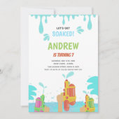 Bewerkbare Zomer Splash Party Uitnodigen Kaart (Voorkant)