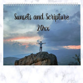 Bewerkbare Zonsondergangen en Schriftkalender Kalender