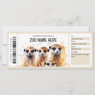 Bewerkbare ZOO Cadeaubon Sjabloon Kaart